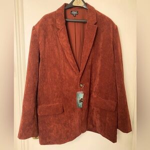 NWT, Abbot Elementary Men’s rust corduroy blazer/jacket.  lined, front pockets